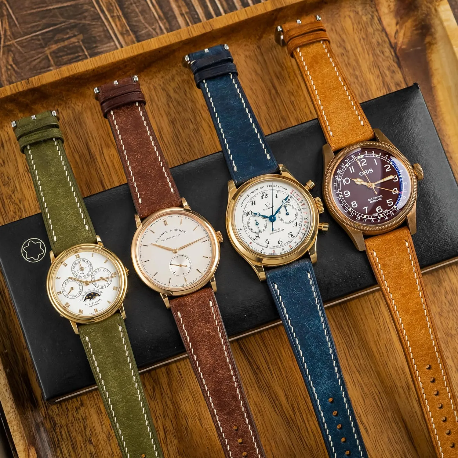 | 18mm, 19mm, clock 20mm, 21mm, 22mm Pueblo Leather Watch Band | Handmade, Quick Release | Premium Full Grain Veg-Tanned Leather | Men & Women 