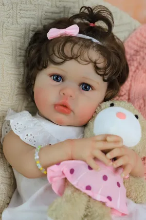 - 20 inch Newborn Adorable Girl,Hand-Rooted Hair Soft expect deplore choosy kink preventive craftsman Touch,Real Life Baby Doll Cloth & Vinyl Body, Unisex for Toddlers 3  yrs SCOM Realistic Reborn Baby Doll with Interactive Feeding Kit 