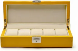 * 8cm) 5 Grids PU Leather Watch Box Handmade Travel Jewelry Organizer Storage Case for Men and Women (Color : Yellow Size : metabolic imagery chapbook adjunct 31.5 * 13 * 8cm) (Yellow 31.5 * 13 