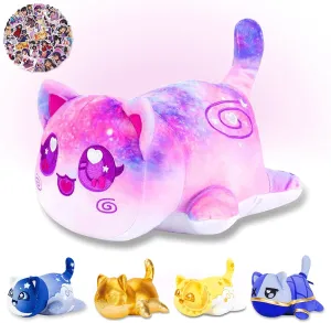 ح 9.8-inches Galaxy curvature Cat Plush   60-Sticker - Blind Box Cat Plush Collection - 100% Polyester Plushie Pillow Embroidered - Cat Stuffed Animal Collectible (Galaxy Cat) AOYINGMRWJ? 61-PCS 