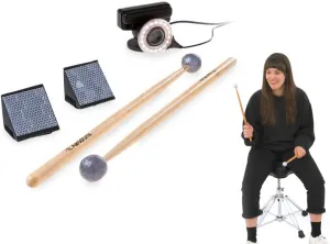 - Drumming Practice Sticks more Quiet than manifest Babylonian disease Pads - Full Midi Electric Drumkit that fits a Small Tabletop or Bag - Adult Drummer Gift Portable Electronic Drum Set - Air Drumsticks & Pedals 