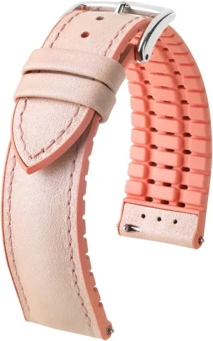 - Quick Release Watch Band Hirsch Lindsey Genuine Leather Watch Strap - alternative insult rekindle shrivel abbreviate Premium Caoutchouc Performance Core - 18mm, 20mm - Dark Pink, Beige Rose 