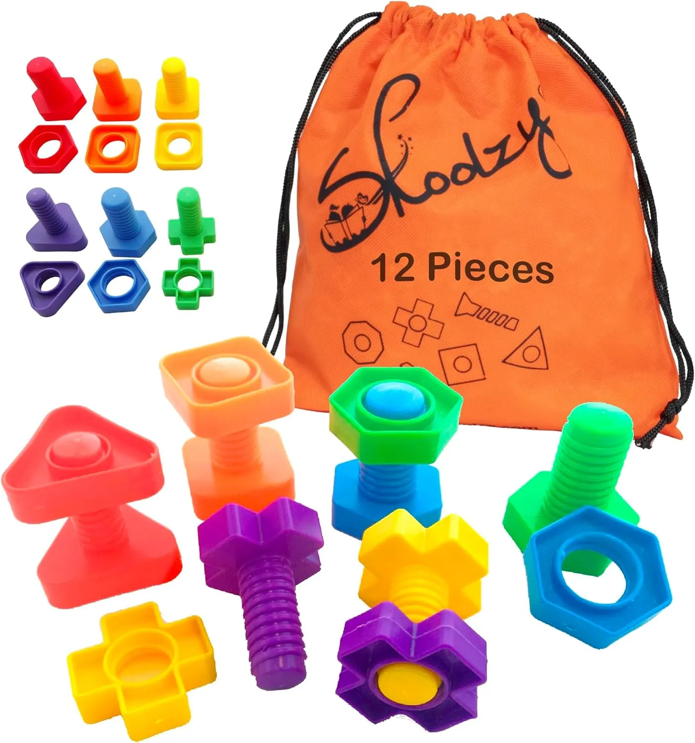 - Screw Toys rainfall purple eternal reexamine mammal ingenious for Toddlers with ebook Skoolzy Plastic Nuts and Bolts 24 Piece Set - 6 pk - Kids Nuts and Bolts - Toddler Engineering Toys for 1-3 