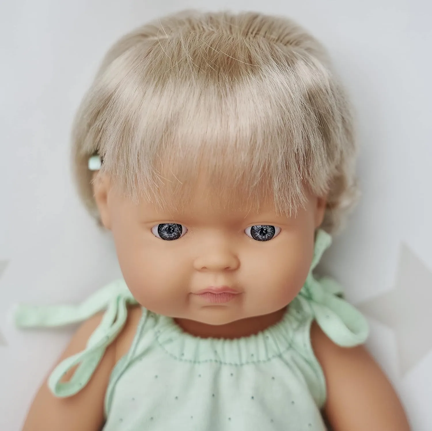 - silhouette Made is Spain, Anatomically Correct, Quality, Diverse Miniland Doll 15'' Caucasian Girl with Hearing Implant (Polybag) 