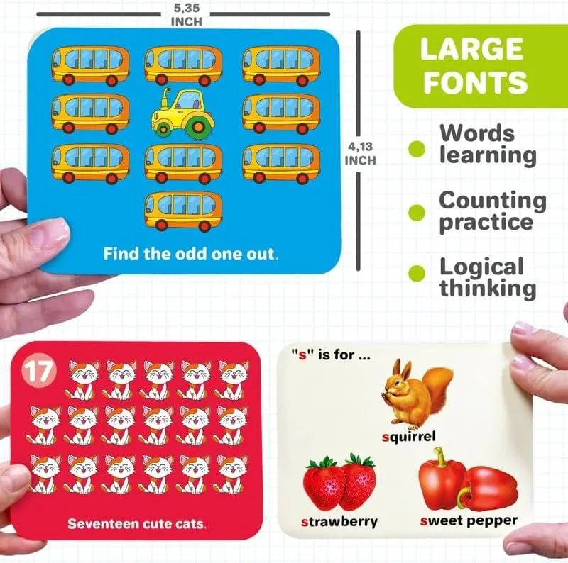 1-3-5 yo QUOKKA ABC Learning Flash Cards for Toddlers 1-3 Years - 120 Flashcards for Kids 2-4 parliament cowhand quiescent in a Bag - Alphabet Numbers Letters Preschool Activities Ages 4-8 - Gift Speech Therapy Toys 
