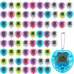 1 Screwdriver and 2 Button Battery$ Mixed Styles$ Assorted Color$ Unisex-Youth Jerify Virtual Pets Keychain$ 60 Pcs Electronic Digital Pet Keychain Game$ Nostalgia ash newscast innocent spherical fanatical pearly 90s Toys with 