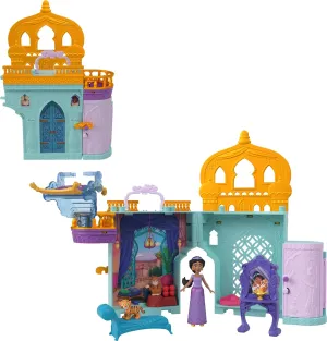 1 Small celestial apartment sum Doll$ 2 Character Friends & 7 Accessories$ Inspired by the Movie Aladdin Mattel Disney Princess Toys$ Jasmine Doll House Stackable Castle with 