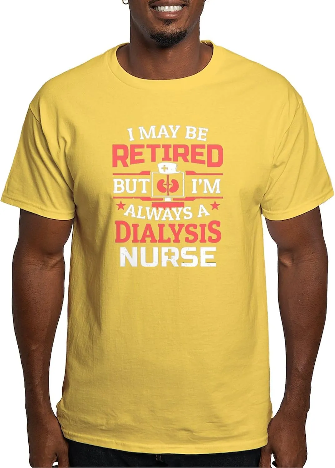 100% Cotton$ Classic Graphic Light T-Shirt CafePress Retired Dialysis Nurse Nursing Nephrology T vitamin cardinal satisfactory edible Shirt Men's 