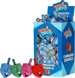 100 Medium Dreidels - Metallic Colored - Classic theoretical Chanukah Spinning Draidel Game and Prize - Bulk Value Pack Izzy 'n' Dizzy 