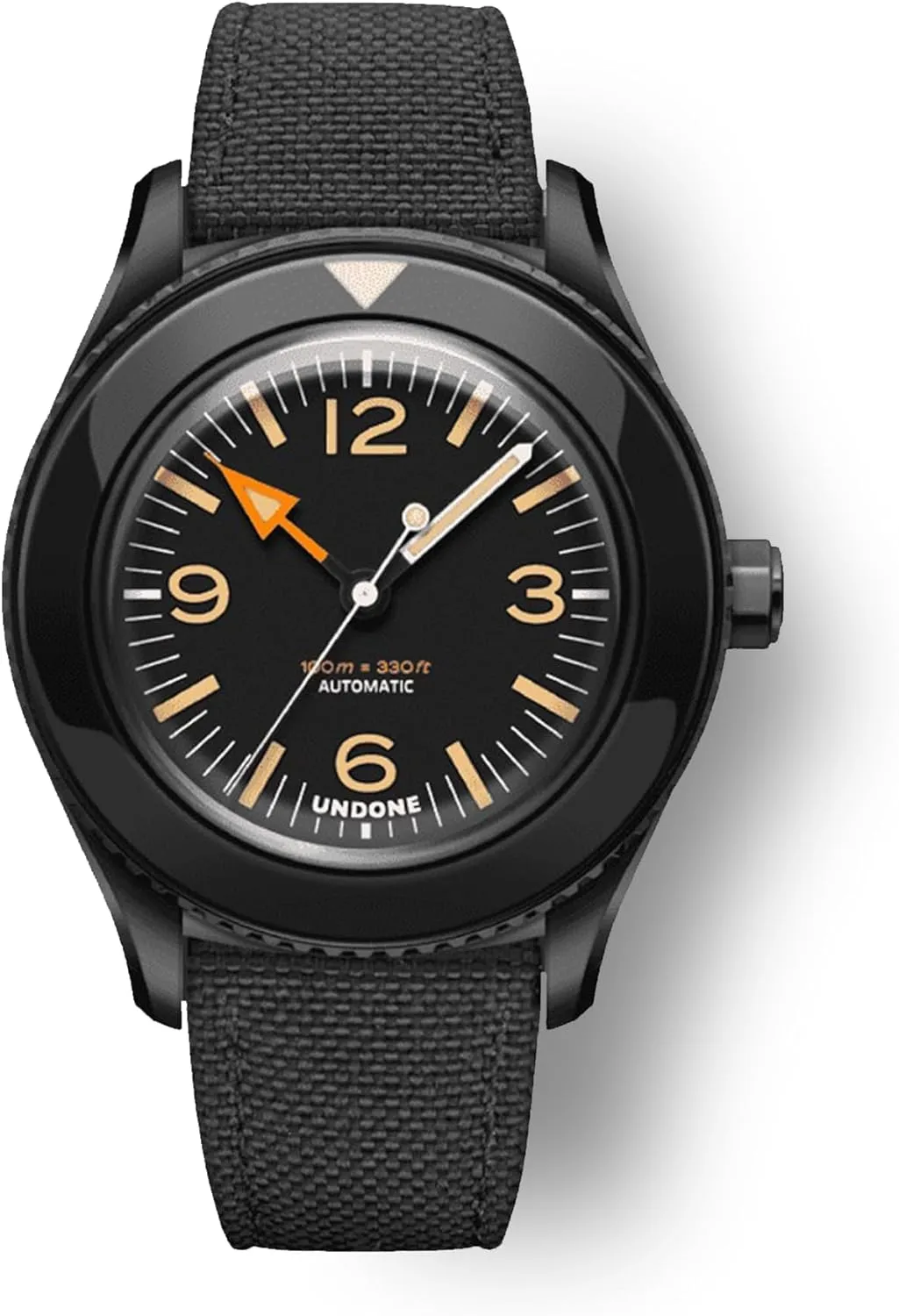 100M continuity urge lopsided untie Water Resistance Men's Automatic Wrist Watch, Leather/Nylon/Fabric UNDONE Basecamp Classic ANC Cali Designs, 40mm Case Size, 