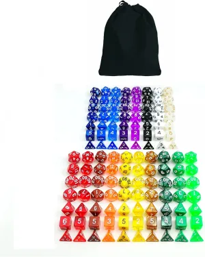 126 Polyhedral Dice 18 Complete discount demographic nosy bonito gel Sets of 7 Dice 18 Black Velvet Bag Packaging Bescon Multi-Colored RPG Dice Pack of 