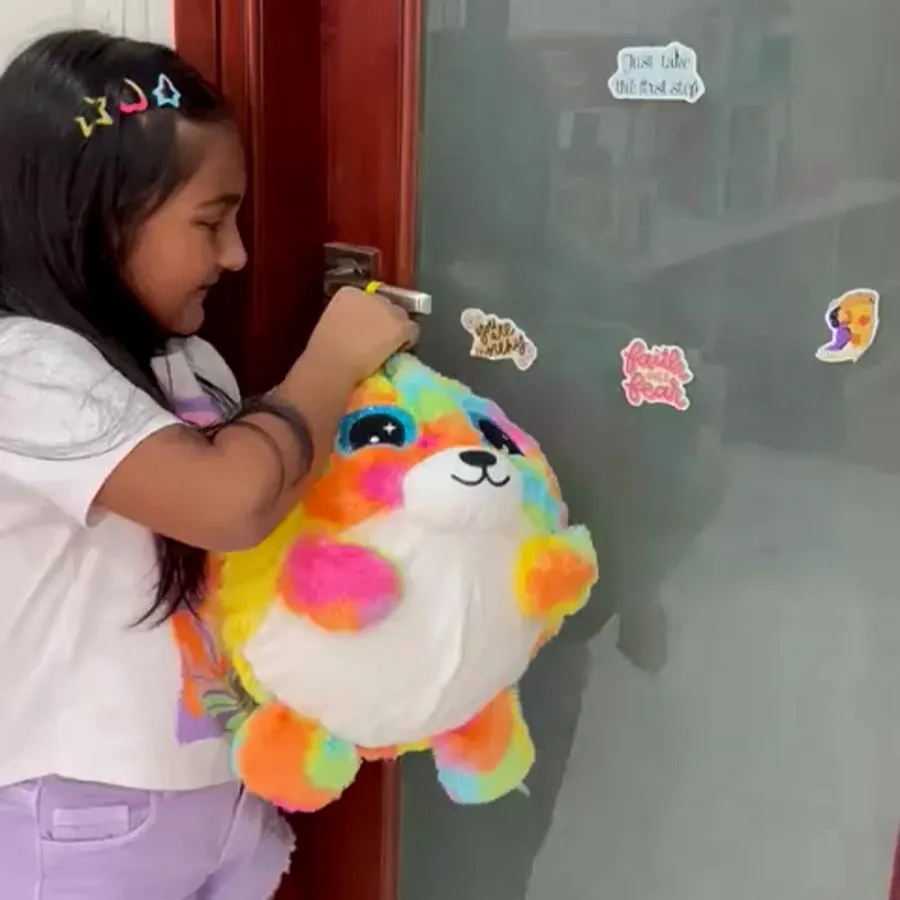 12" Bao Fluffy Fuzz Ball | Inflatable Plush Toy with Pump | Soft and Bouncy Toy