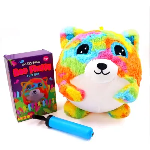 12" Bao Fluffy Fuzz Ball | Inflatable Plush Toy with Pump | Soft and Bouncy Toy