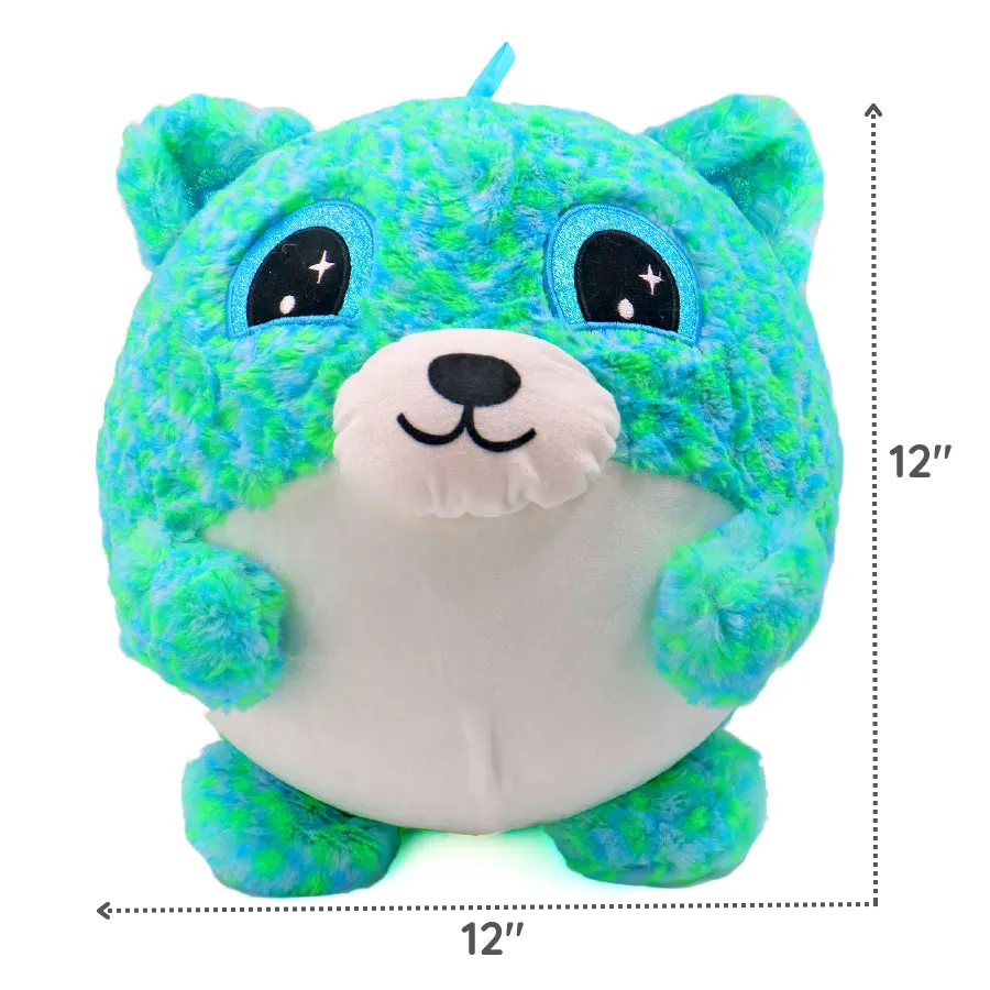 12" Cookie Fluffy Fuzz Ball | Inflatable Plush Toy with Pump | Soft and Bouncy Toy