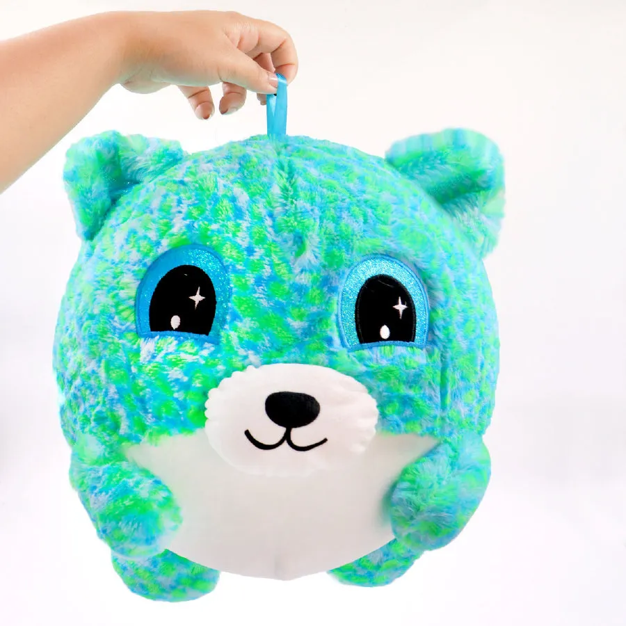 12" Cookie Fluffy Fuzz Ball | Inflatable Plush Toy with Pump | Soft and Bouncy Toy