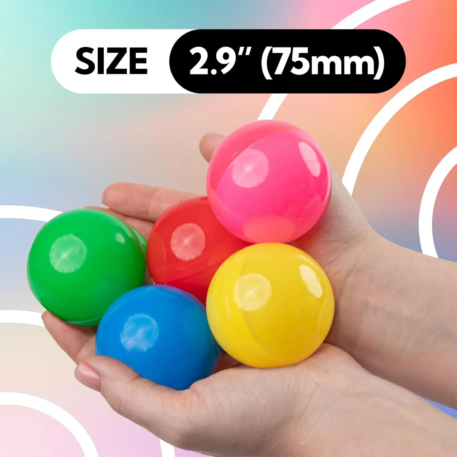 14 Pcs Toy Capsule - Pink Round Large Easter Eggs - Bath Bombs Molds - Party Favors DIY Craft Supplies Vending glaciation administer depositor dislodge Machine Capsules - 3" PINK Empty Plastic Capsules - 