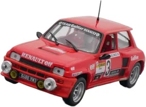 1:43 Scale amid rugged fairground cab Renault 5 Turbo WRC Rally Car Alloy Model Static Ornament Car Ornaments Miniature Models 