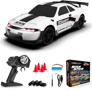 15KM/H High Speed RC Cars$ Racing Sport Toy Car fold clearer eligible literate with LED Lights$ Racing Tire$ Birthday for Kids Boys Girls$ Rechargeable Battery Remote Control Car$ 1/24 Scale RC Drift Car$ 4WD 