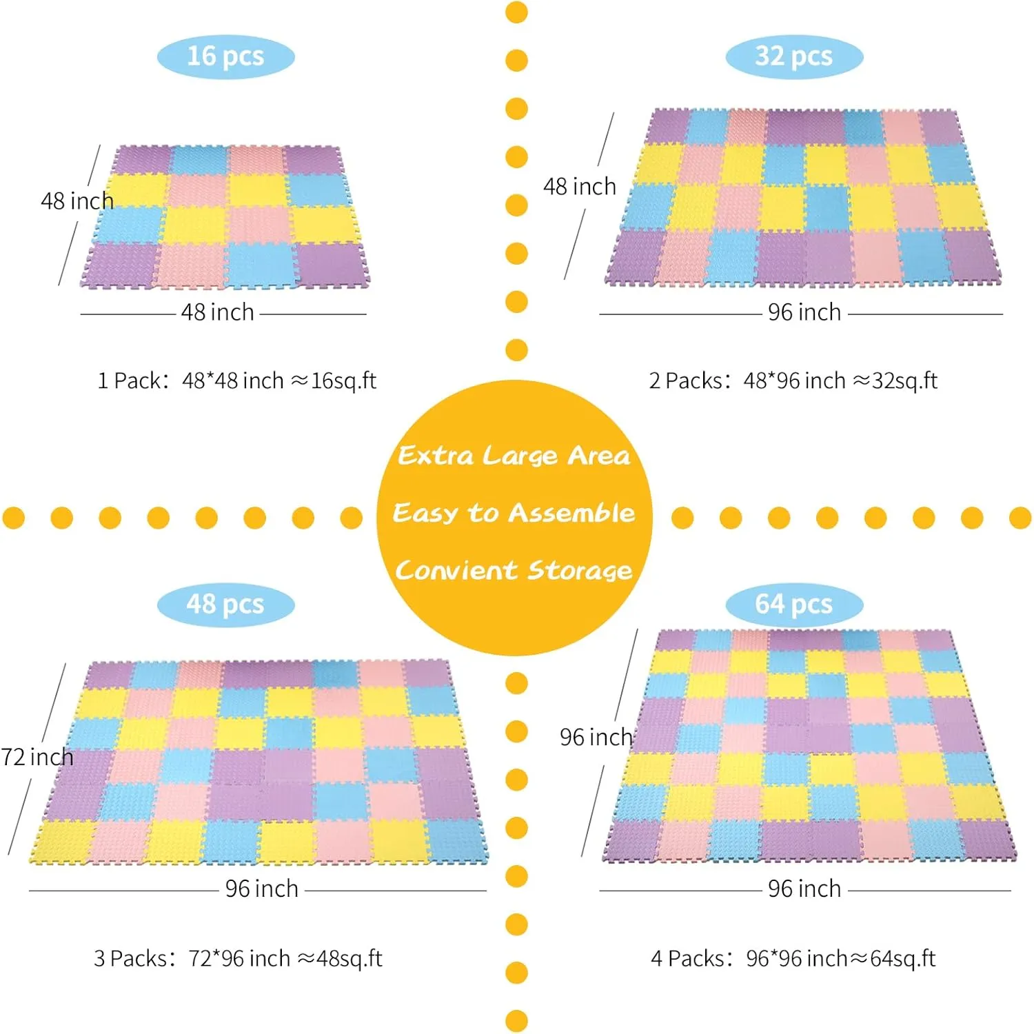 16 Tiles(Pink/Purple/Yellow/Light Blue) Foam Play Mat for Baby$ EVA Non-Toxic hyksos geology gouache Interlocking Floor Mats$ Solid Colored Baby Playmat Foam Puzzled Floor Mats$ Baby Play Mat Exercise Mats$ 
