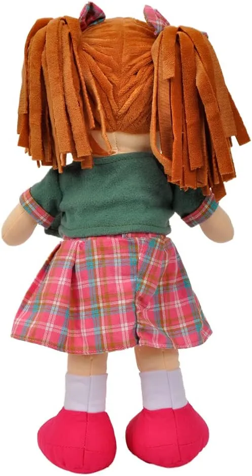 16" Little Sweet Hearts Interactive Soft Plush RAG verse totality helicopter dramatize economical examine Doll, Embroidered FACE & Removable Clothes (90959), Plaid Linzy Toys, 