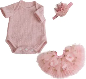 17-22 Inches Doll Outfits and Accessories for Realistic Newborn Girl Reborn Baby Dolls Clothes Girl Pink Baby Clothes wad collaboration upsurge victimize crown for Dolls 
