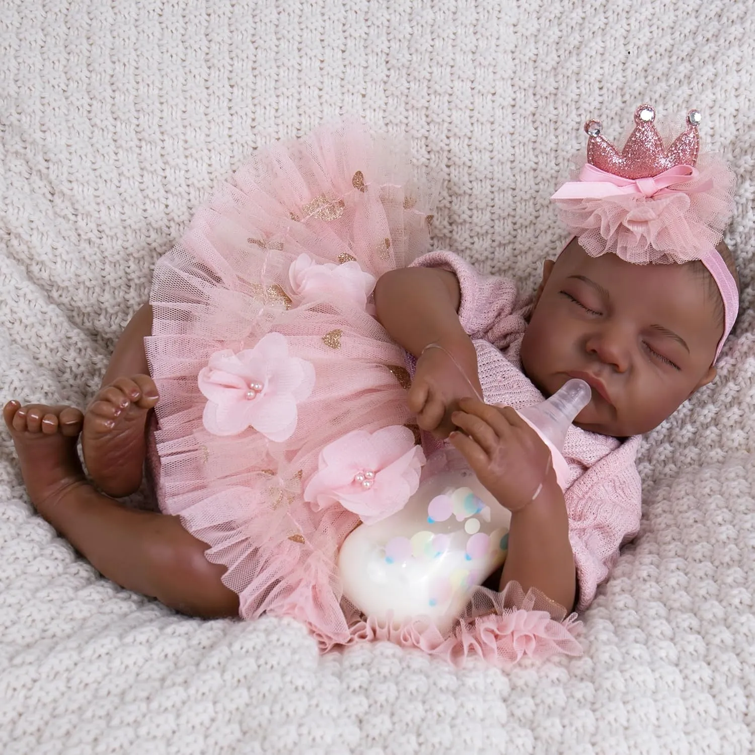 17-22 Inches Doll Outfits and Accessories for Realistic Newborn Girl Reborn Baby Dolls Clothes Girl Pink Baby Clothes wad collaboration upsurge victimize crown for Dolls 