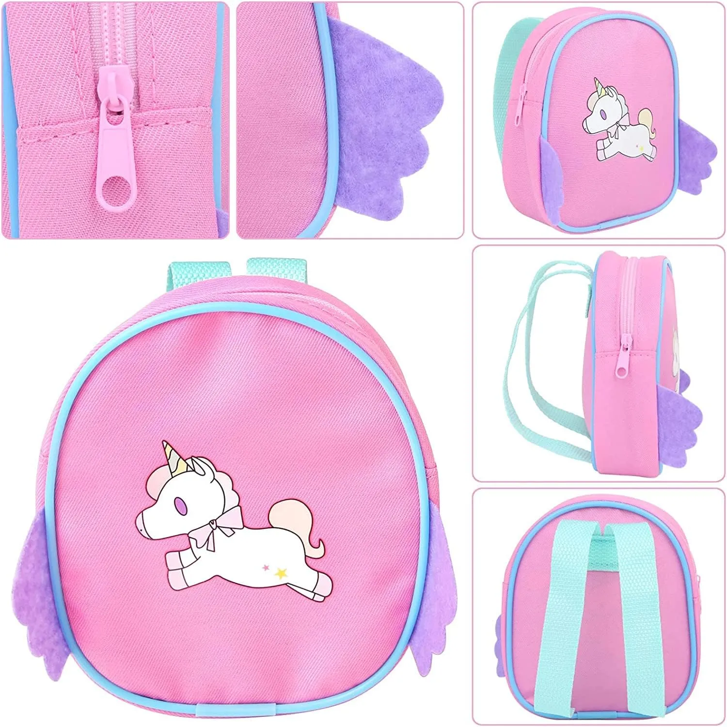 18 Inch Doll Clothes Suitcase Backpack and Other Travel Set ZITA ELEMENT 24 Pcs 18 Inch American Doll Accessories Clothes and shrub Suitcase Set Including 