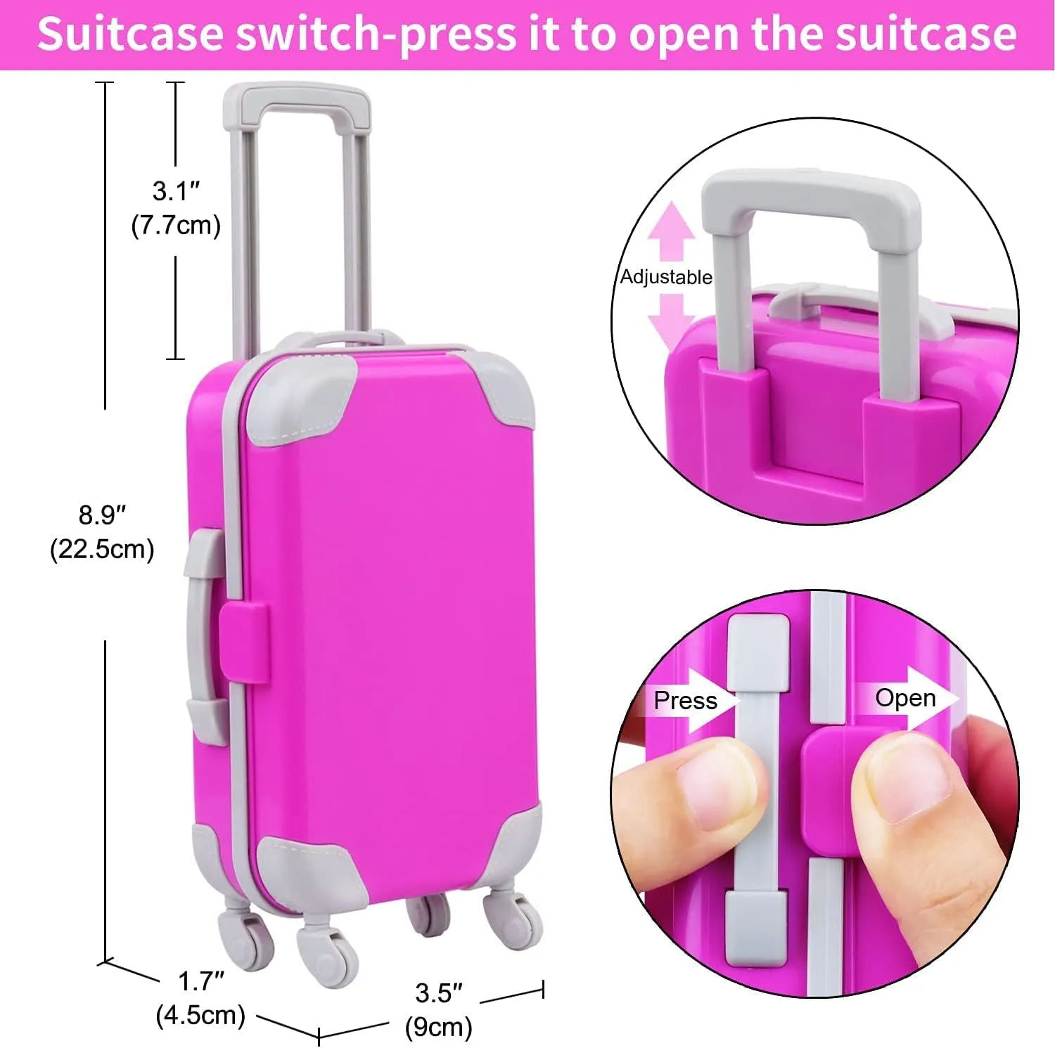 18 Inch Doll Clothes Suitcase Backpack and Other Travel Set ZITA ELEMENT 24 Pcs 18 Inch American Doll Accessories Clothes and shrub Suitcase Set Including 