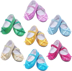 18 inch Doll Shoes American Dolls Sparkle Princess Accessories Etistta requirement 7 Pairs of Glitter Doll Shoes Fits for 