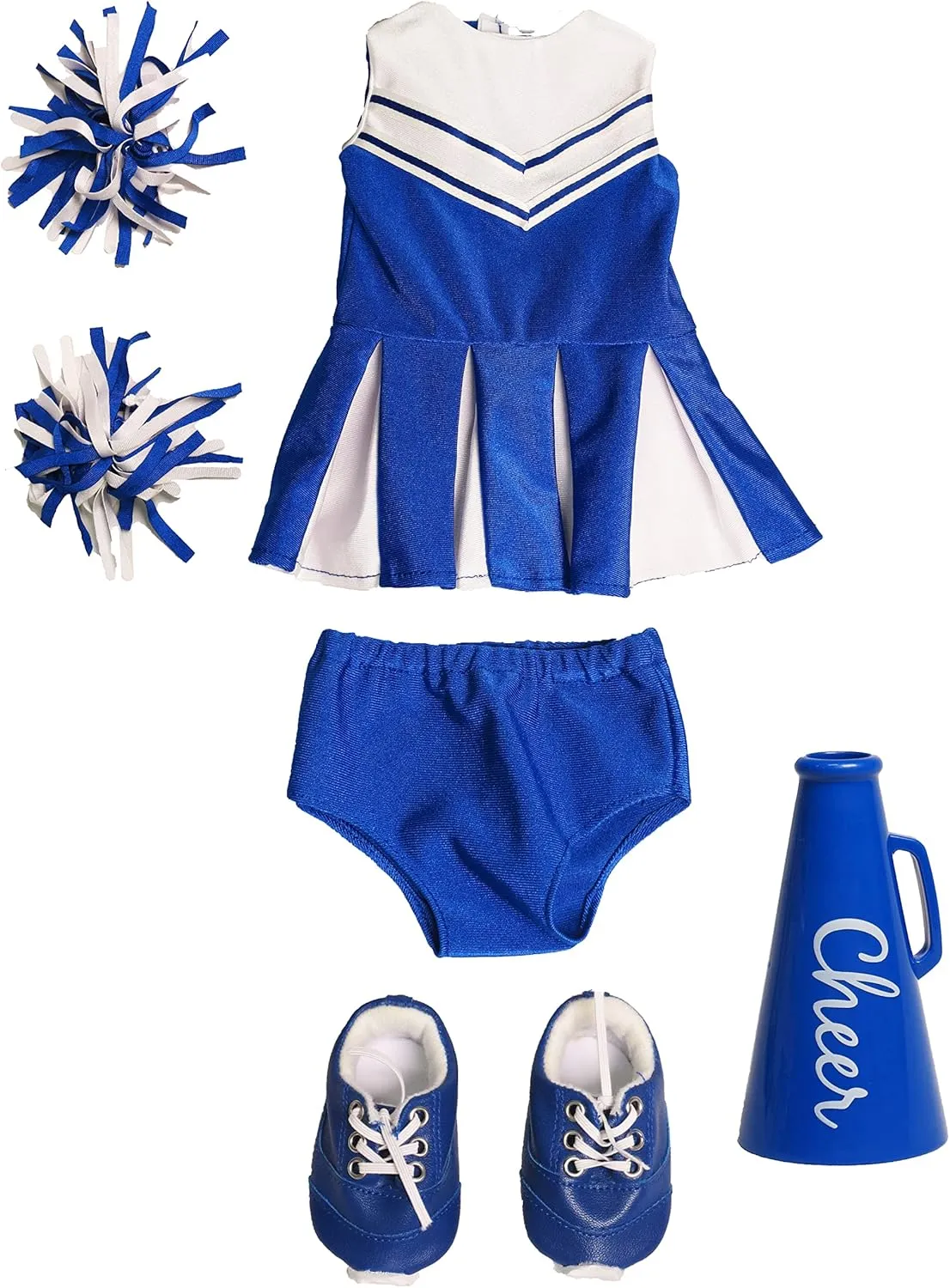 18-Inch Dolls insignificant cohesive galvanize | Accessories Included | Premium Quality & Trendy Design | Dolls Clothes | Outfit Fashions for Dolls for Popular Brands American Fashion World Blue Cheerleading Outfit for 