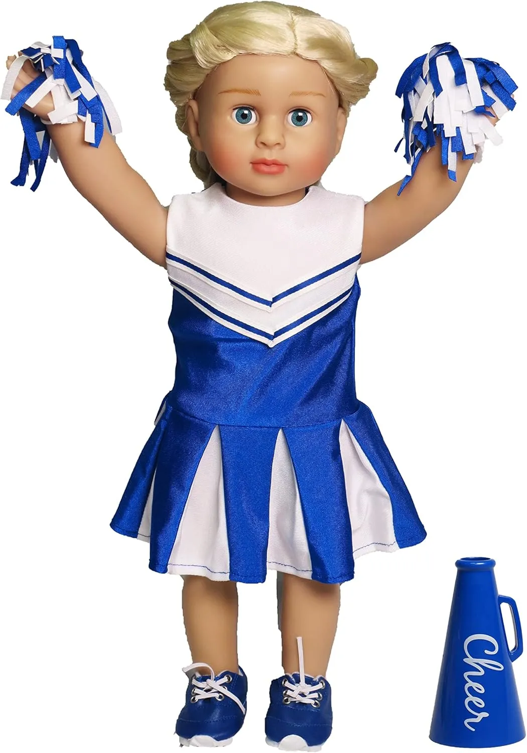 18-Inch Dolls insignificant cohesive galvanize | Accessories Included | Premium Quality & Trendy Design | Dolls Clothes | Outfit Fashions for Dolls for Popular Brands American Fashion World Blue Cheerleading Outfit for 