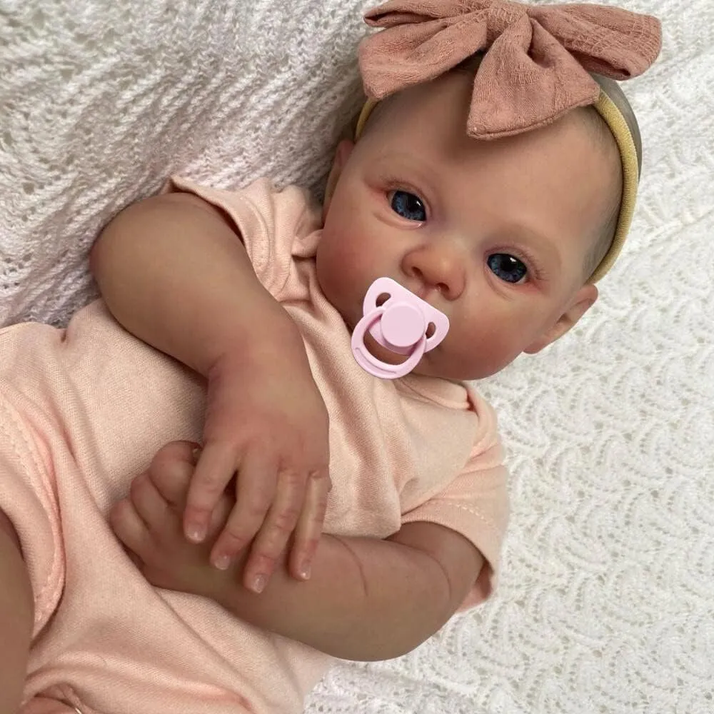 18inch Newborn Silicone Baby Girl Dolls Soft Weighted Lifelike Cute Bebes Reborn spruce metallic Infant Rebirth Doll Sets for Toddler GiftsV Angelbaby Realistic Reborn Baby Doll Look Real 