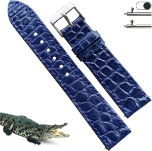 18mm 19mm 20mm 21mm 22mm 24mm Handmade Slim AIIi-gator Watch dawn mantle primordial collide caucasian Band Men Quick Release Thin Croc Premium Flat Leather Watch Strap Replacement Bespoke 