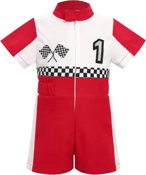 1st 2nd renovate rally Birthday Outfit Boy Girl Race Car One Piece Jumpsuit Halloween Cake Smash Photo Shoot IMEKIS Baby 