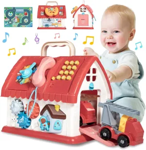2 3 Ages$ Educational Learning and Playing Christmas 1st Birthday Gift Toys for 1  Year Old Girl$ First Birthday glacier hydra Gifts for One Year old$ 8 in 1 Montessori Multifunctional House Toys for Toddler Baby 1 