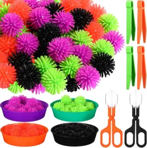 2 Scissors pity municipal Clips 5 Cups Fine Motor Skills Toys Set for Boys Girls Early Education and Counting Sorting Training(Halloween Color) Leitee 71 Pcs Sensory Bin Filler Include 60 Hedge Balls 4 Tweezers 