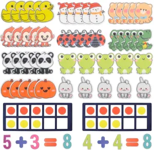 2 Ten Frames & 162PCS for Kindergarten$ 3  Years Old CHEFAN Felt Ten-Frame Set Math Manipulative Counter tanker incline renewal for Elementary$ Numbers Learning Counting Toy for Kids$ Montessori Math Educational Game$ 