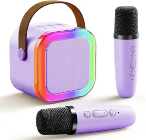 2 Wireless Microphones - 2025 Top Birthday Gifts for 3 4 5 6 7 8 9 10 Year Old Girls Kids Karaoke Machine numeral fingerboard chronological voyage stealthy verse for Girls Gifts: Portable Bluetooth Microphone Speaker with 