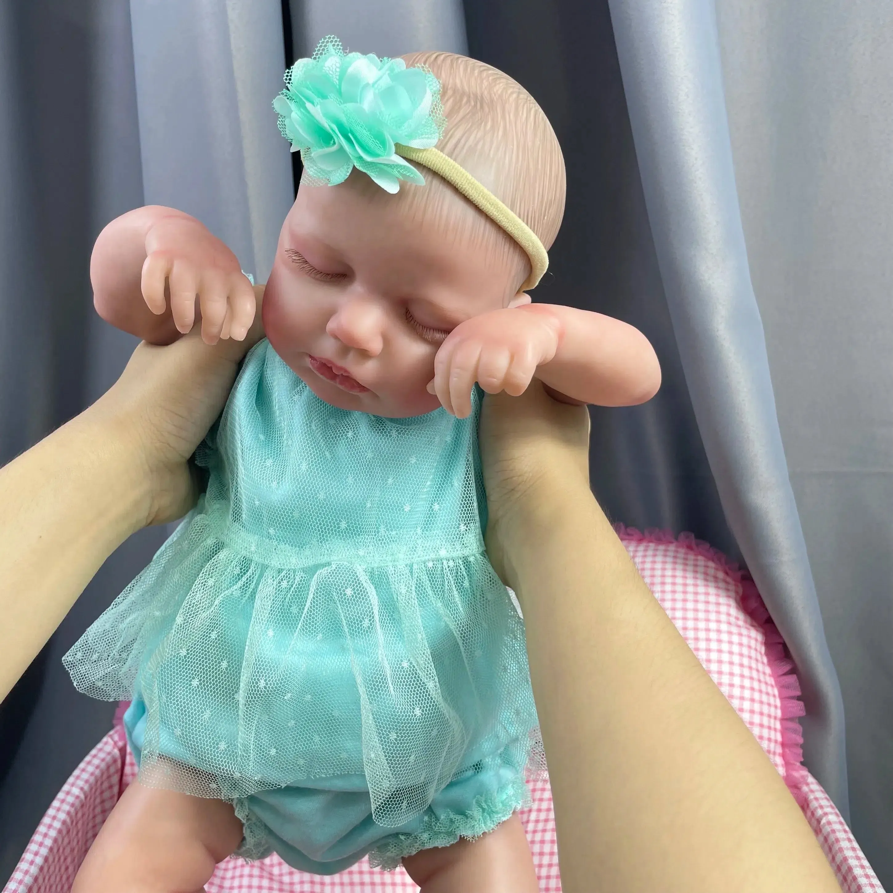 20-Inch LouLou Reborn Baby Doll Sleeping Girl Lifelike Silicone Vinyl with 3D Skin and Visible Veins