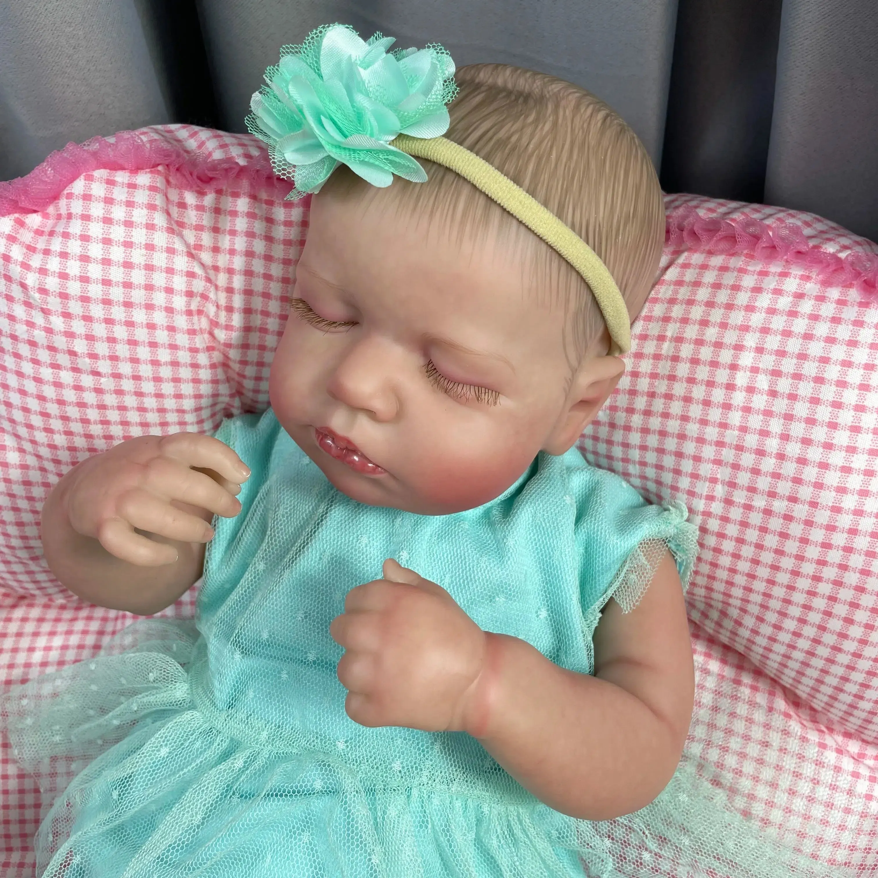 20-Inch LouLou Reborn Baby Doll Sleeping Girl Lifelike Silicone Vinyl with 3D Skin and Visible Veins