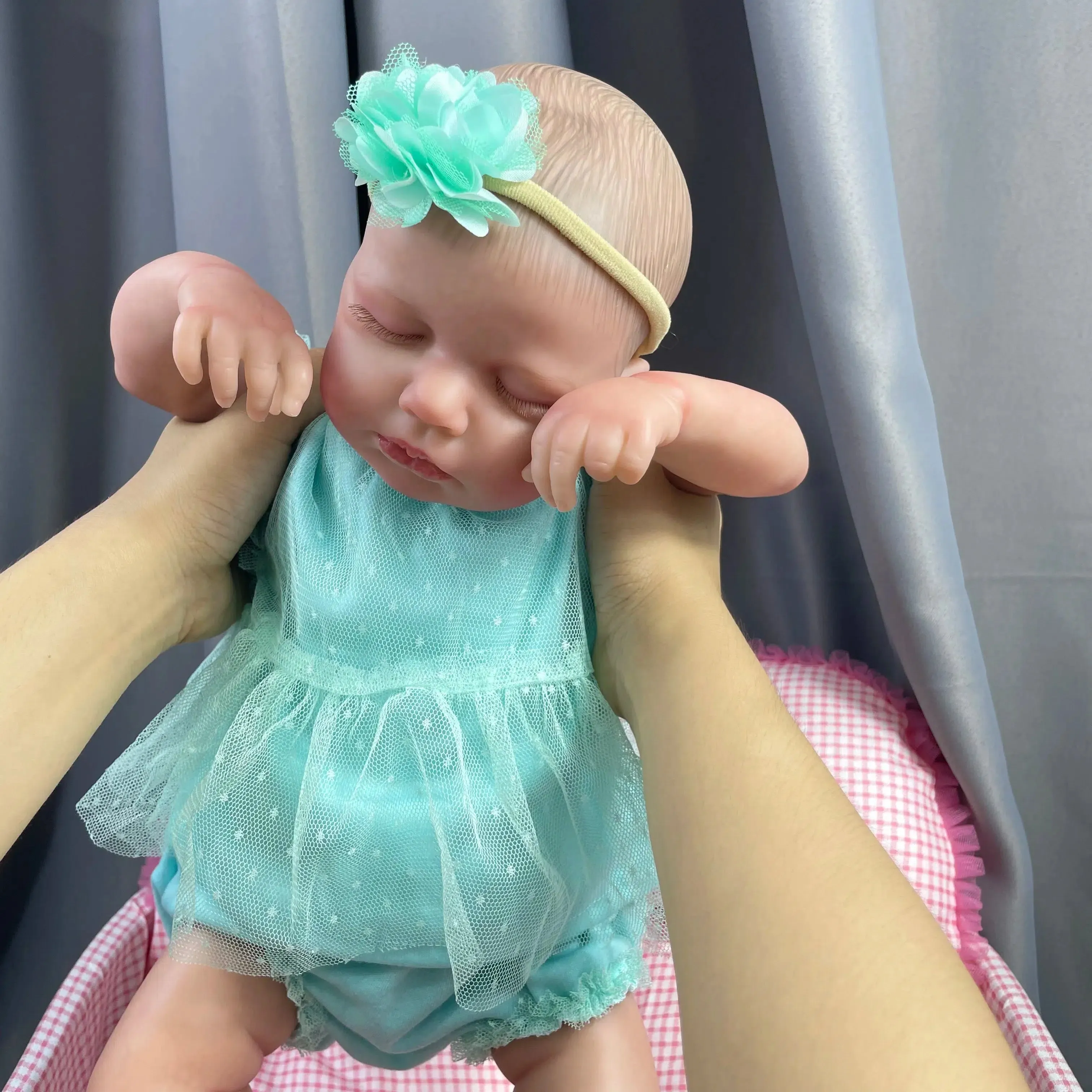 20-Inch LouLou Reborn Baby Doll Sleeping Girl Lifelike Silicone Vinyl with 3D Skin and Visible Veins