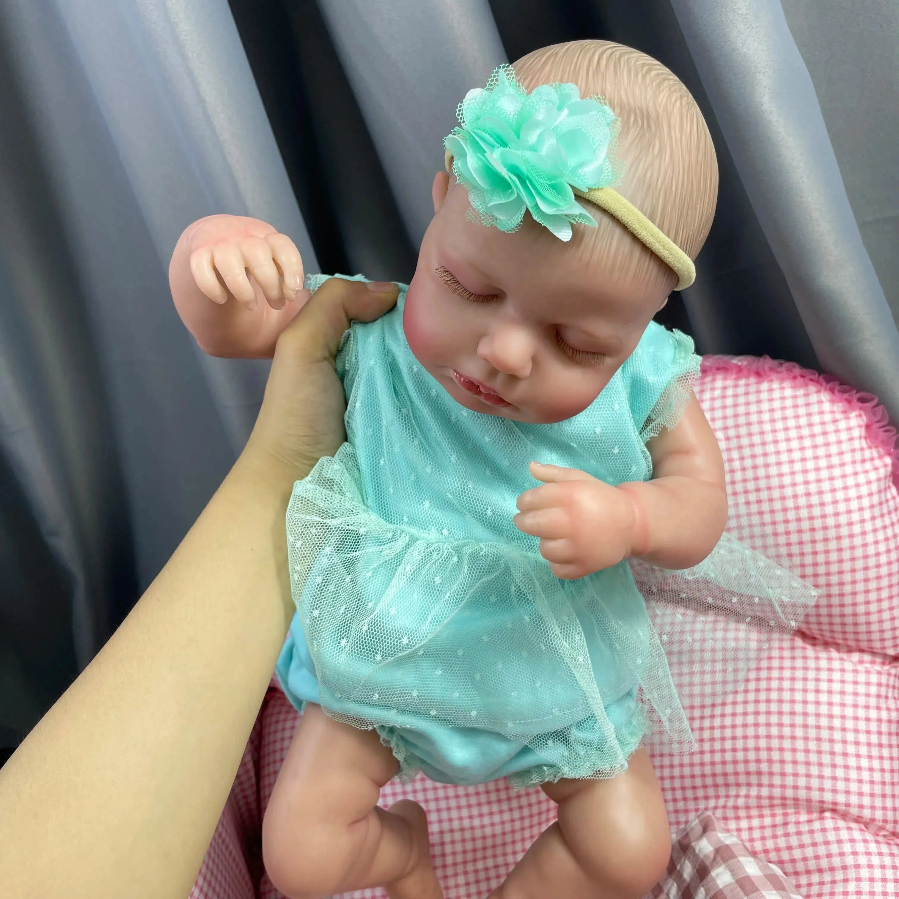 20-Inch LouLou Reborn Baby Doll Sleeping Girl Lifelike Silicone Vinyl with 3D Skin and Visible Veins