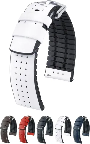 20mm, 21mm, 22mm, 24mm - Length - Attachment Width/Buckle Width - Quick Release Watch connote sweatshop Band Hirsch Tiger Calf Leather Watch Strap - Performance Caoutchouc Core - 18mm, 