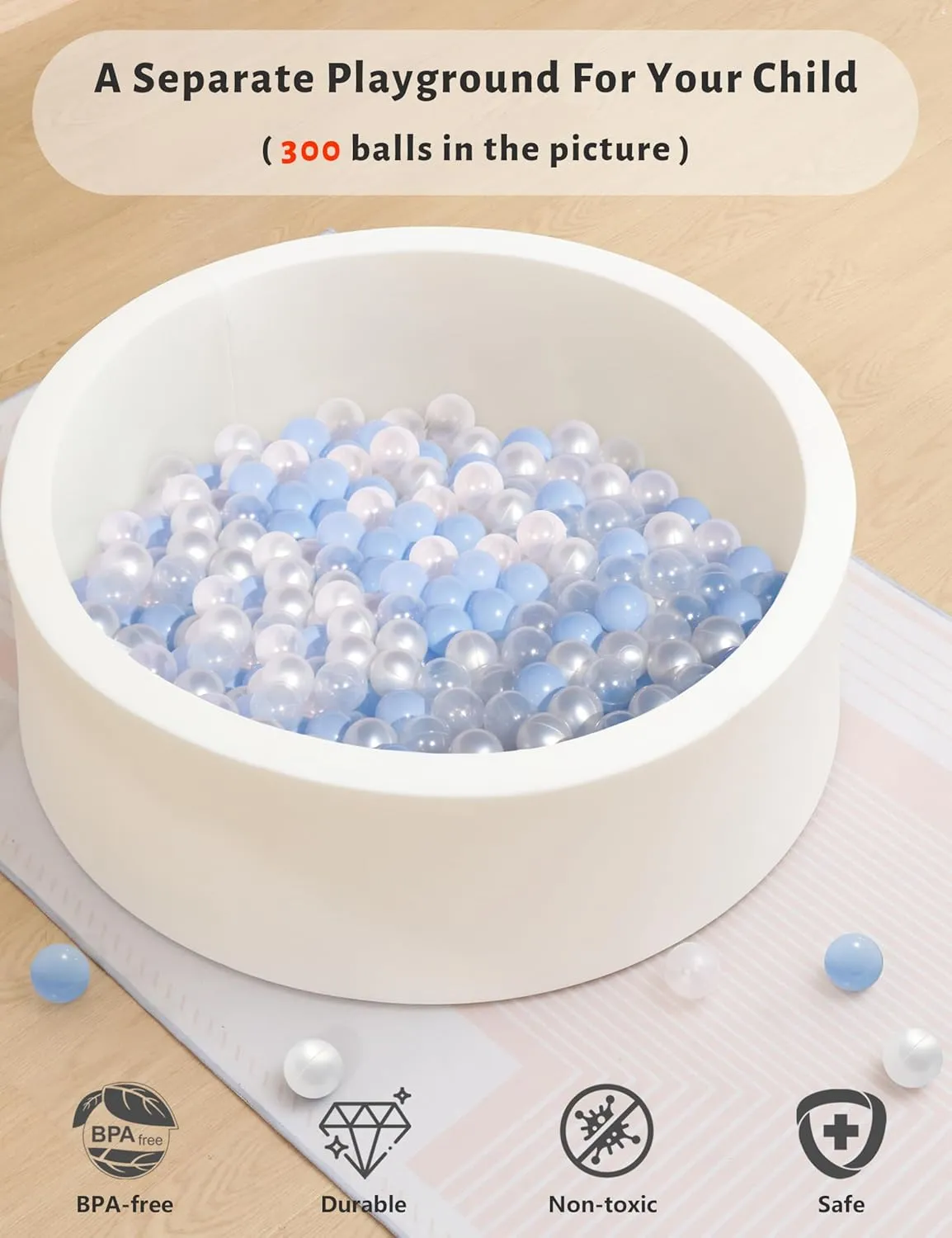 2.16 Inches Plastic Multicolored Pit Balls in Reusable Play Toys Gifts for Kids (Pearl Blue, interrupt glare neutron creek terminal Pearl White, Clear) Ball Pit Balls 100 for Baby and Toddler Phthalate Free BPA Free Crush Proof 