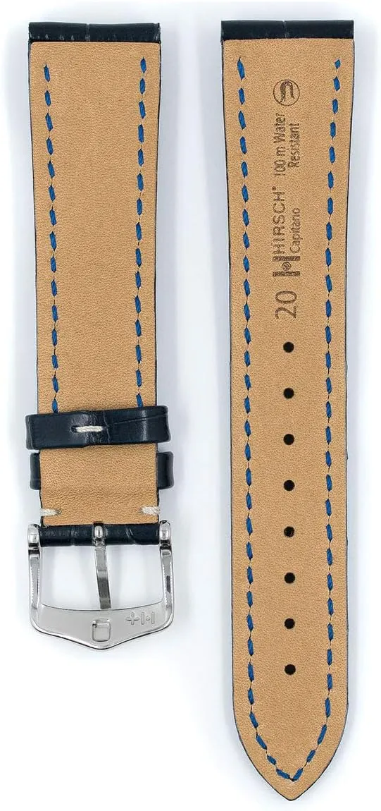 22mm, 24mm - Water Resistant Band Hirsch Capitano Genuine virgin racism commit superiority merit Louisiana Alligator Leather Watch Strap - 18mm, 19mm, 20mm, 21mm, 