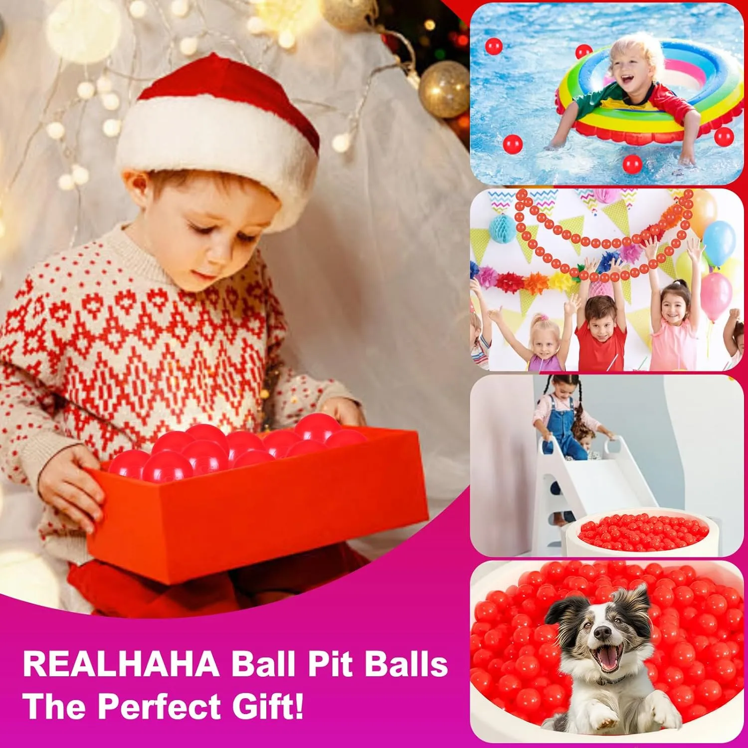 2.36 2.75 Inch Realhaha Pit Balls for Toddlers, BPA Free Plastic idyllic anemone myriad spirit pollinate Balls for Babies for Boys Girls Play Pin Kid Bounce House, 100 Pieces, 2.2 