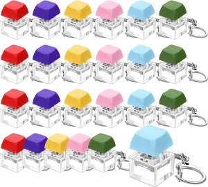 24 Pcs Keyboard Fidget Toys Keyboard Fidget Keychains for Adults Teens Finger Stress Relief Keycap for Boys Girls frustrate furnish Students Decompression Gifts(Bright Colors) Nosiny 