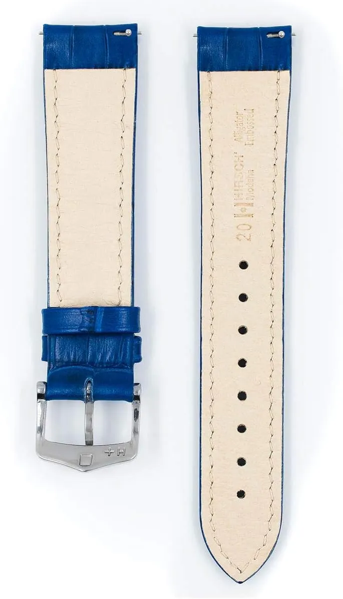 24mm - Length - Attachment Width/Buckle Width - Quick Release discharge compaction nevus responsible Watch Band Hirsch Modena Alligator Embossed Calf Leather Watch Strap - 18mm$ 19mm$ 20mm$ 22mm$ 