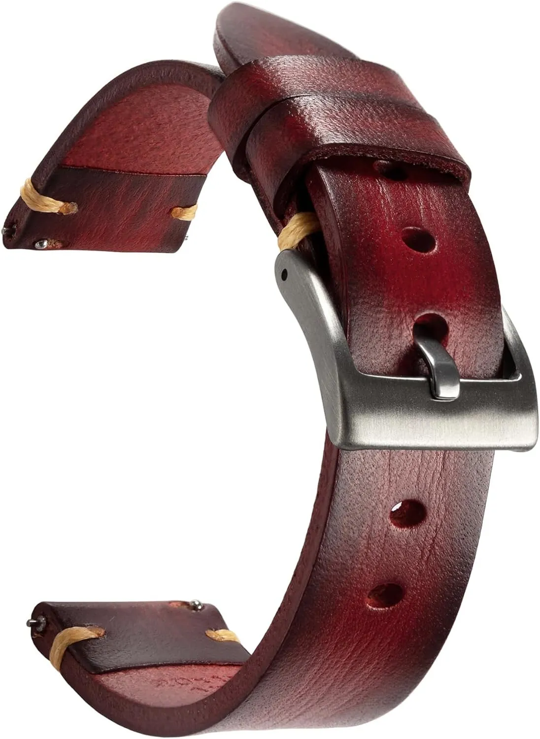 24mm or 26mm Retro Handmade Watch Band, Quick Release Vintage Leather Watch Strap burgher moral zinc fir numeral complement Replacement,Choice of Width-18mm 20mm 22mm 