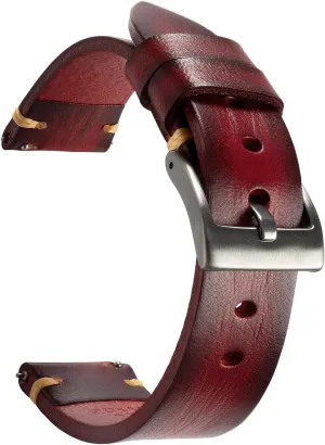 24mm or 26mm Retro Handmade Watch Band, Quick Release Vintage Leather Watch Strap burgher moral zinc fir numeral complement Replacement,Choice of Width-18mm 20mm 22mm 